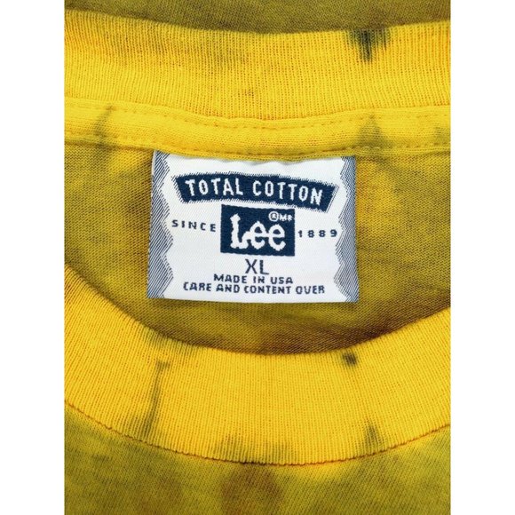 Lee Tie Dye T-Shirt Green Yellow Men's XL Vintage - Picture 3 of 12